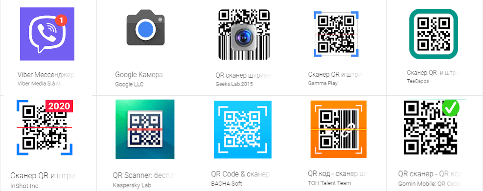 Мобильные приложения для сканирования QR-код